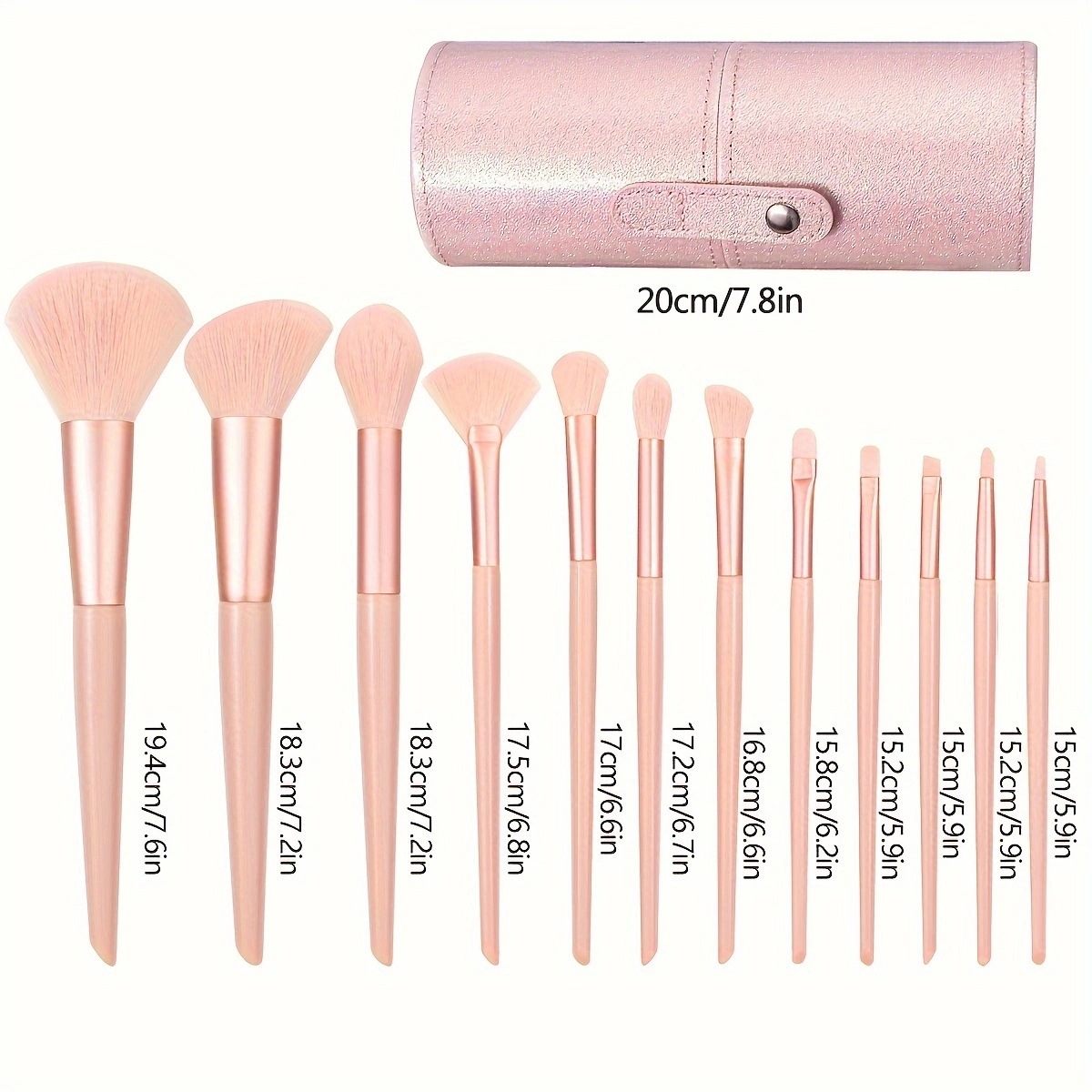 Factory direct sales of 12 makeup brush sets, complete pink bucket loose powder eyeshadow brushes, high appearance level beauty tools details Picture