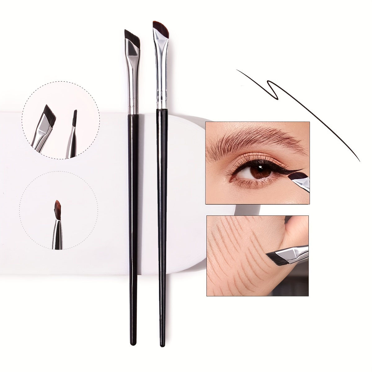 Wholesale of new single sickle blade eyeliner brush, slanted head shadow contactor brush, eye detail makeup brush and under-eye brush full figure