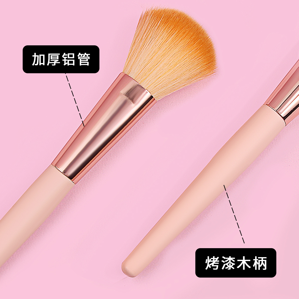 Single light pink blush brush, loose powder, eyeshadow brush, eyebrow brush, orange single brush, factory direct sales, cross-border Application Scenario