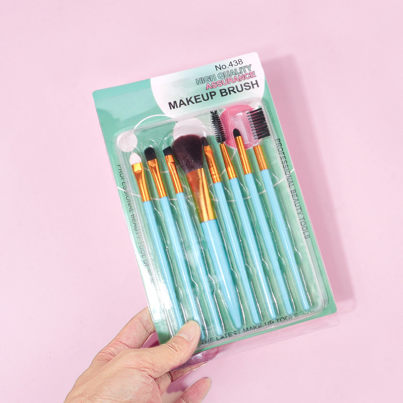 8-piece makeup brush set in color box, portable travel set, soft bristle eyeshadow brush, foundation brush, beauty tools wholesale Specification drawing
