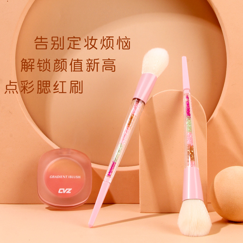 Single-barrel water diamond blush brush, powder-free imitation wool makeup brush, animal hair makeup brush, promotional gift wholesale full figure