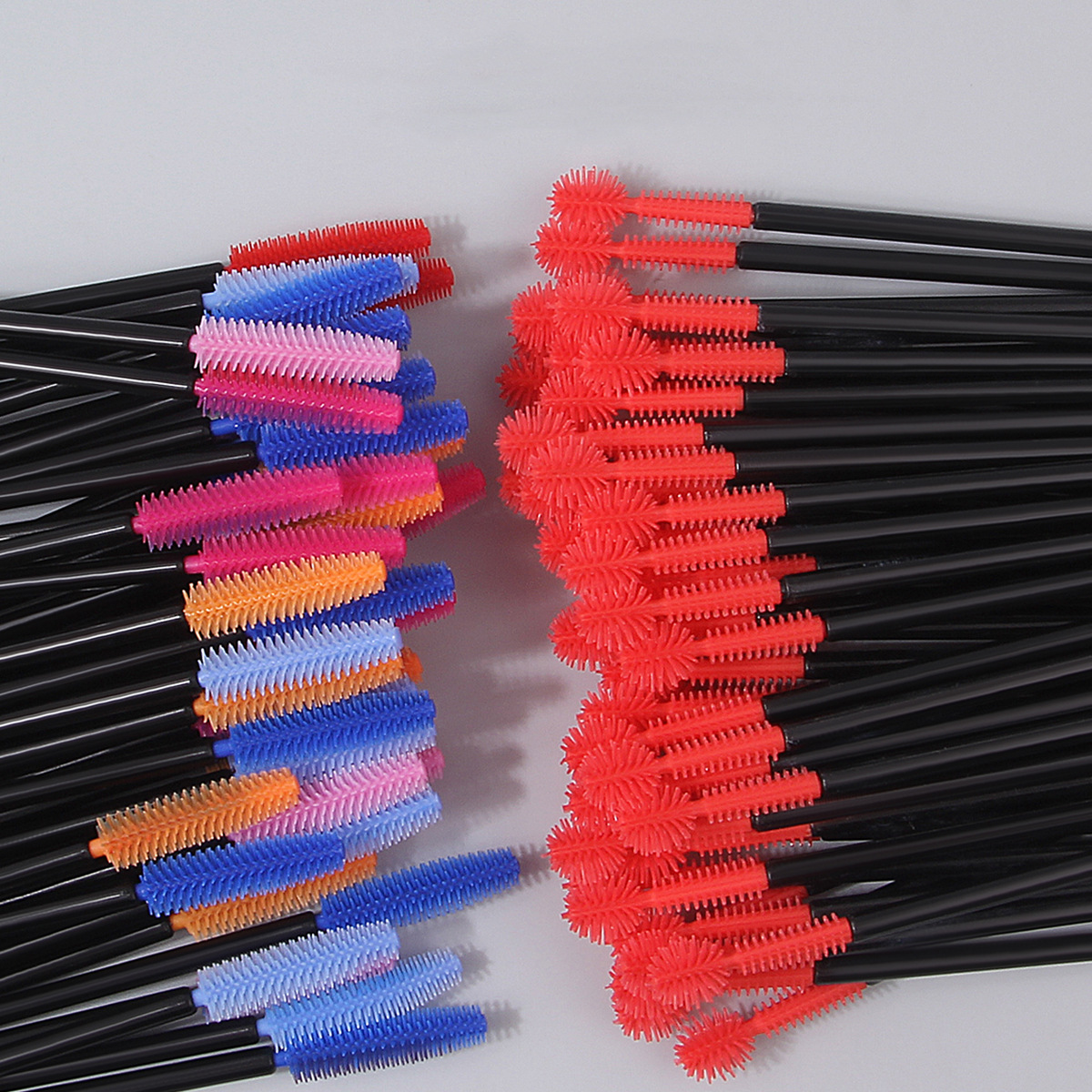 50 pieces of colored silicone mascara brushes, mini multi-functional eyebrow combs, spiral mascara curls, mascara brushes in stock for wholesale Specification drawing