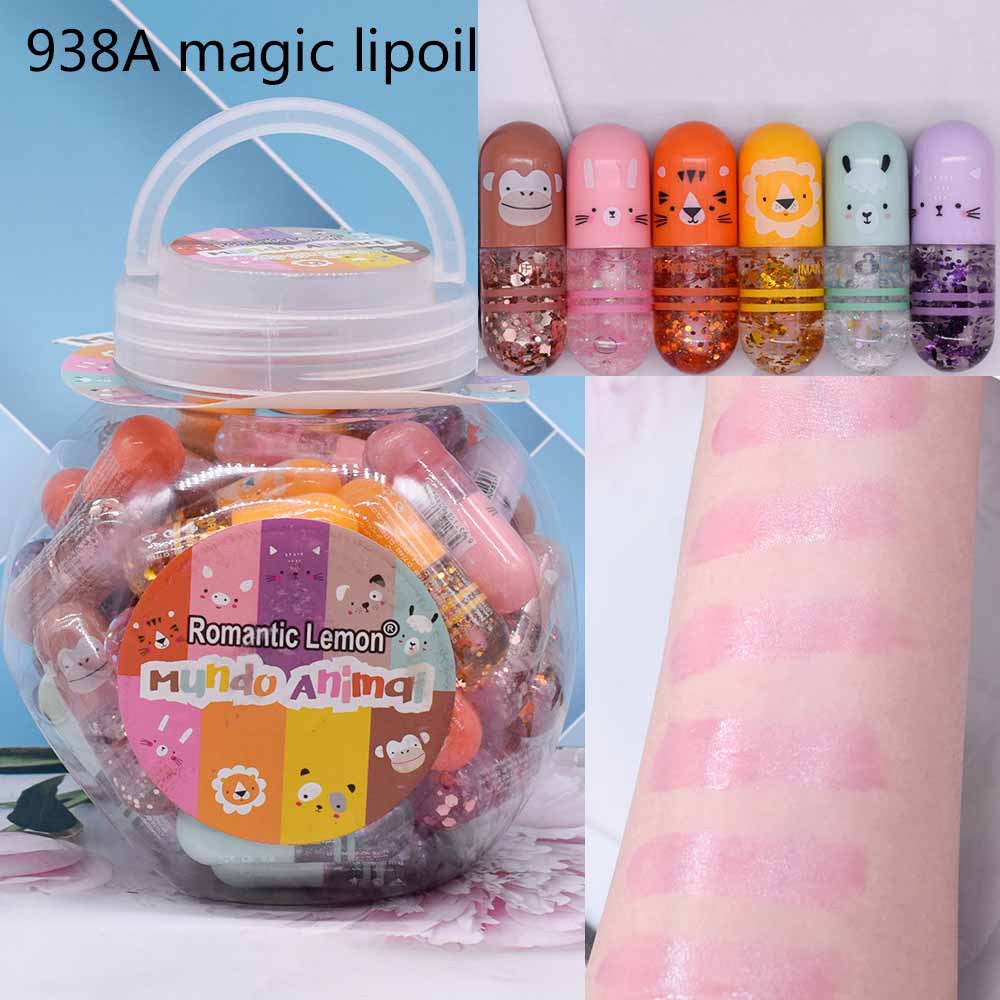 938A Mini Thermochromic Lip Gloss IMAN OF NOBLE Golden Onion Sequin MAGICLIPOIL Transparent Moisturizing Lip Oil full figure