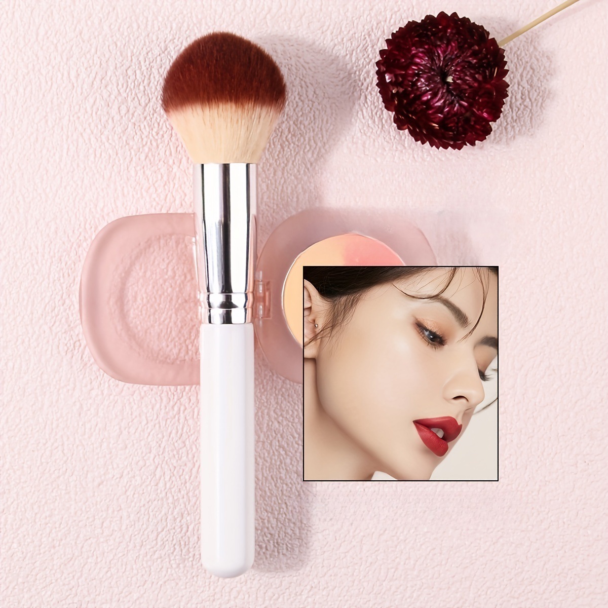 Wholesale of large-sized single loose brush, wood-handled artificial fiber honey brush, one-piece makeup brush, portable beauty tools full figure