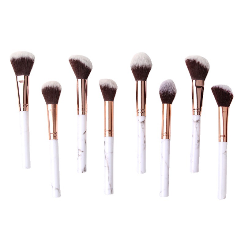 Single flame makeup brush, marble soft bristle high-gloss brush, beginner blush brush, gift, beauty tools wholesale Item Picture