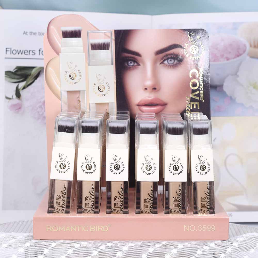 3599 [ROMANTIC BIRD] 9g Natural Tone Foundation Concealer with Foundation Brush Foundation full figure