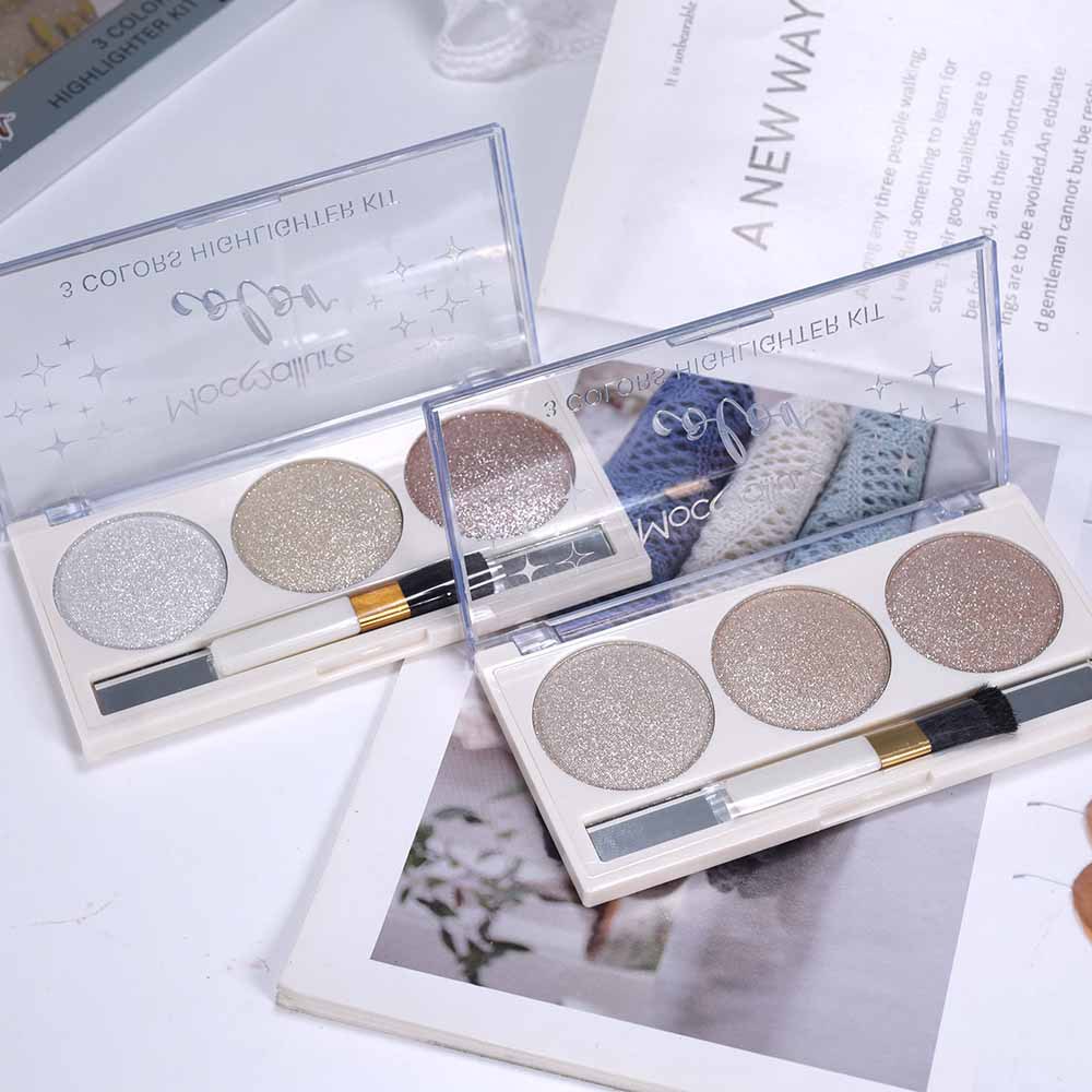 Export cross-border [MOCOALLURE] ES3636 Three-color high-gloss Powder, brightening powder, Contouring Highlight full figure