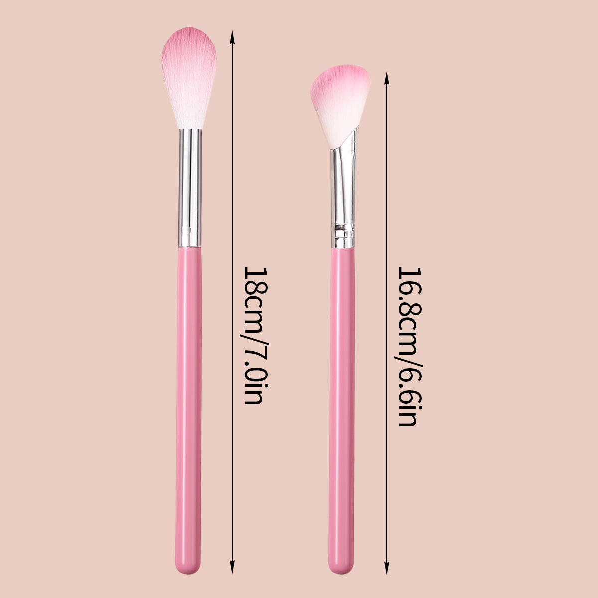 Portable makeup tools: 2 pink flame diffusion brushes, nose side shadow contouring brushes, semi-fan-shaped nose shadow highlight brushes Application Scenario