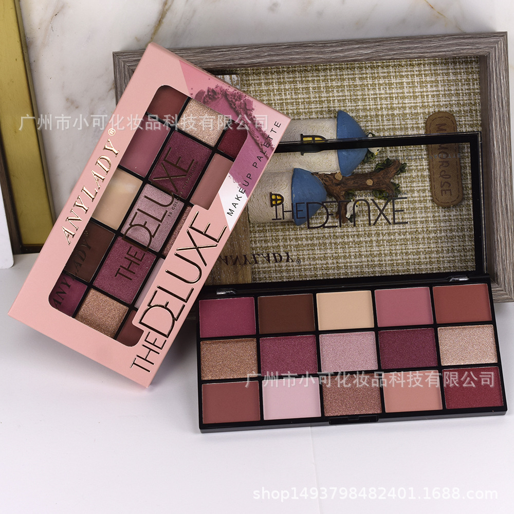 8356-1 Rose Purple EYESHADOW Palette with fifteen colors [ANYLADY] Pearl Matte Makeup Palette Eyeshadow Application Scenario