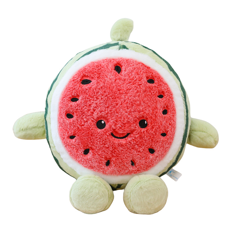 Douyin's summer Run Run Watermelon plush toy, a fruit pillow doll for girls' dormitory, a birthday gift Item Picture