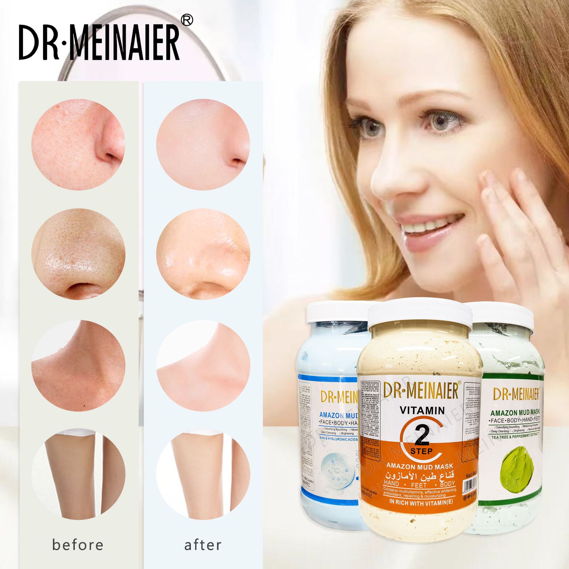 Cross-border Brightening Mud Mask, Oil Control, Moisturizing, Cleansing Mud, hydrating and moisturizing Mask, Vitamin C Mask mud 4kg wholesale Specification drawing