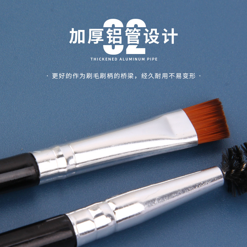 Single double-headed eyelash curling brush for beginners, portable spiral brush, multi-functional eyebrow brush, wholesale makeup tools Specification drawing