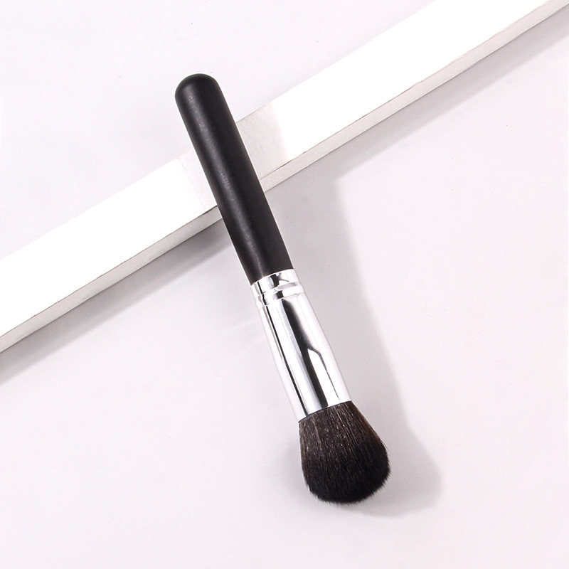New single-stem loose brush black wooden handle soft bristle setting brush portable makeup tool in stock, wholesale makeup brushes details Picture
