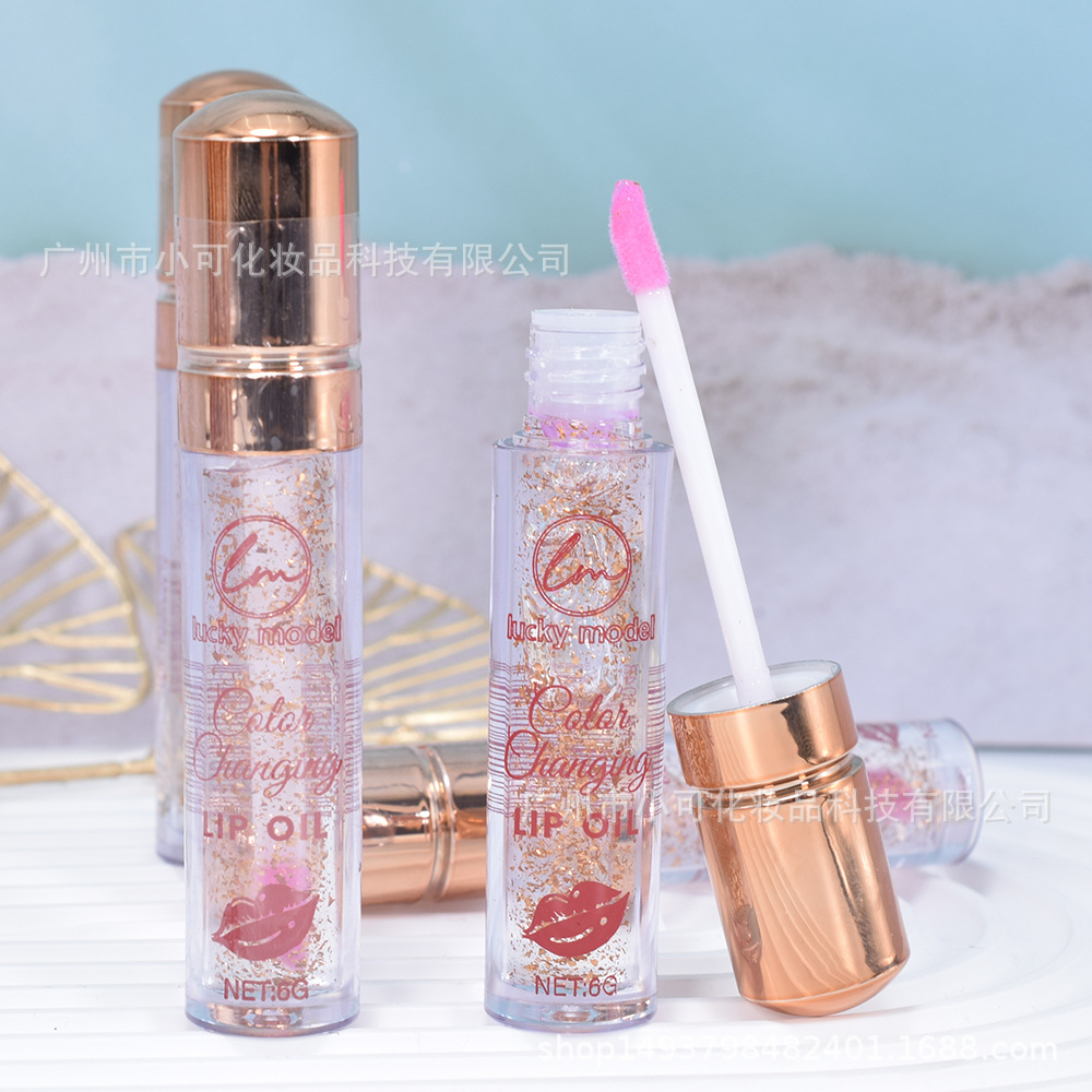 In 2024, only 【lucky model】ML8048 gold Foil color-changing Moisturizing Lip Oil Magic lipoil will be exported details Picture