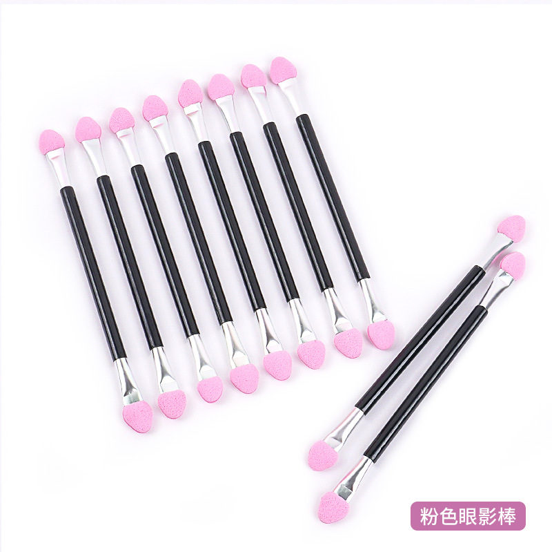 Single double-headed sponge eyeshadow brush, mini travel portable eyeshadow palette brush, short rod blending brush, beauty tools wholesale details Picture