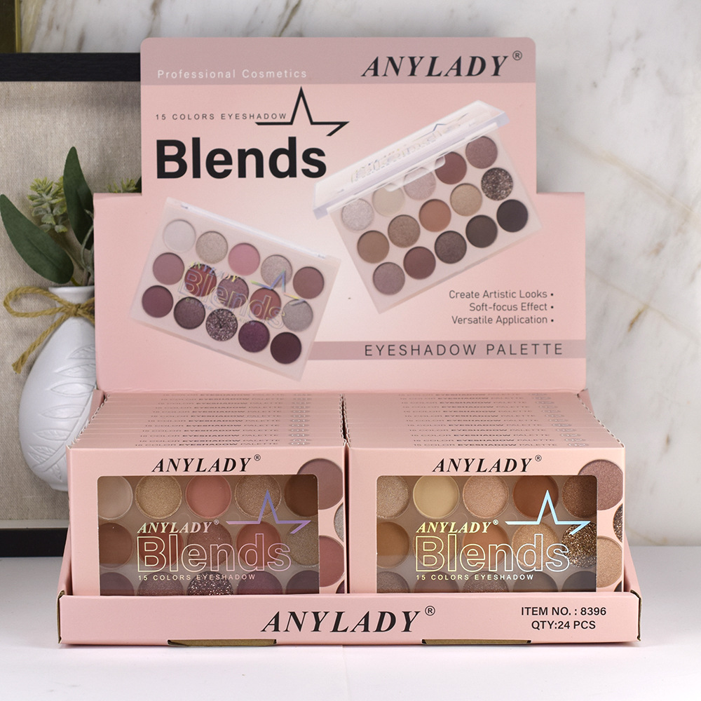8396 New EYESHADOW Gold Powder for export ANYLADY Pearl Matte Makeup 15COLORS EYESHADOW full figure