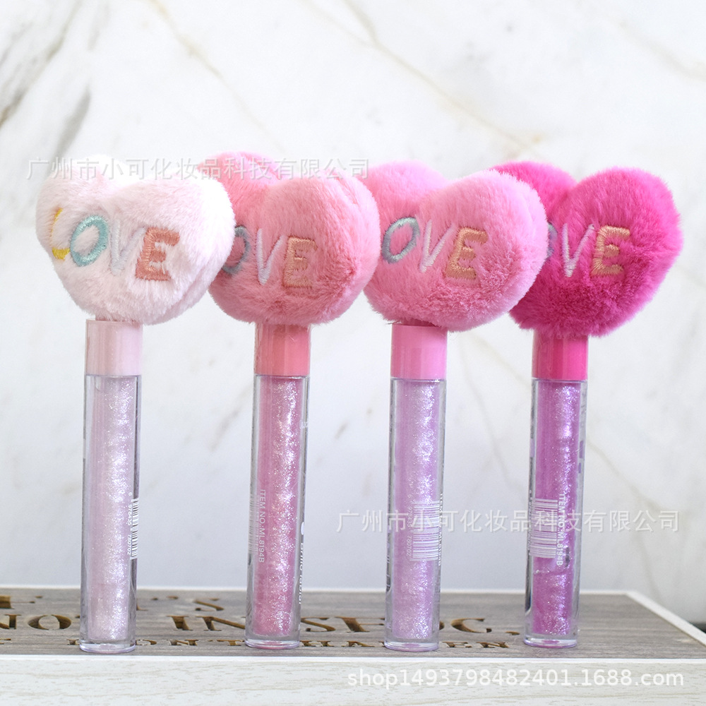 ML8194B Pearl Moisturizing Lip Gloss LUCKY MODEL Heart-shaped Bucket shiny LIPGLOSS Export Specification drawing