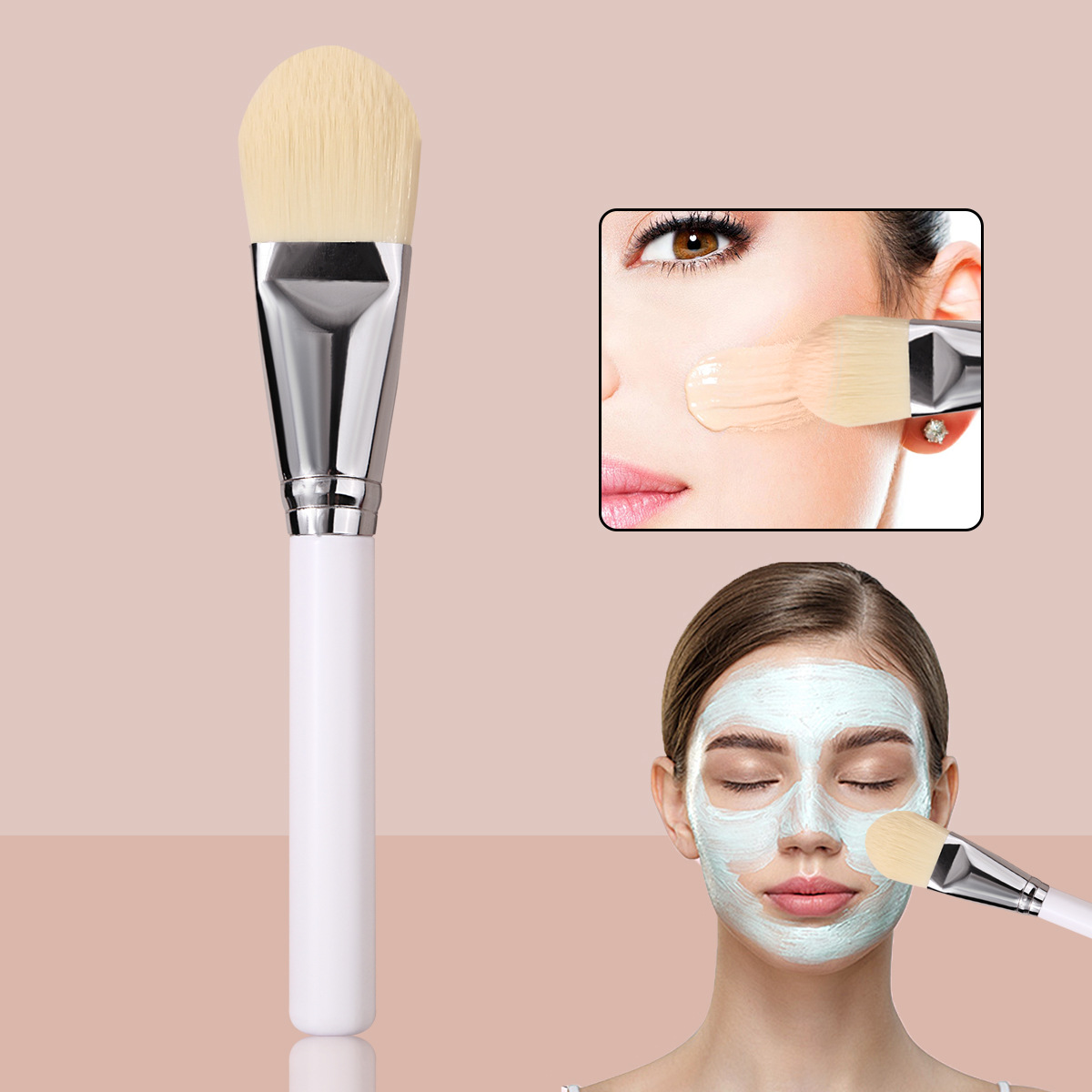 Exquisite single-tube daily mud mask makeup tools: mask brush, traceless base makeup, foundation liquid brush, in stock, mask mixing brush full figure