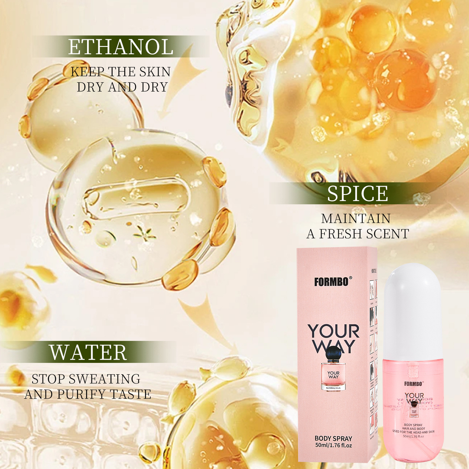 Cross-border exclusive for FORMBO's best-selling foreign trade perfume, body spray water, long-lasting light fragrance, fresh and niche perfume Application Scenario