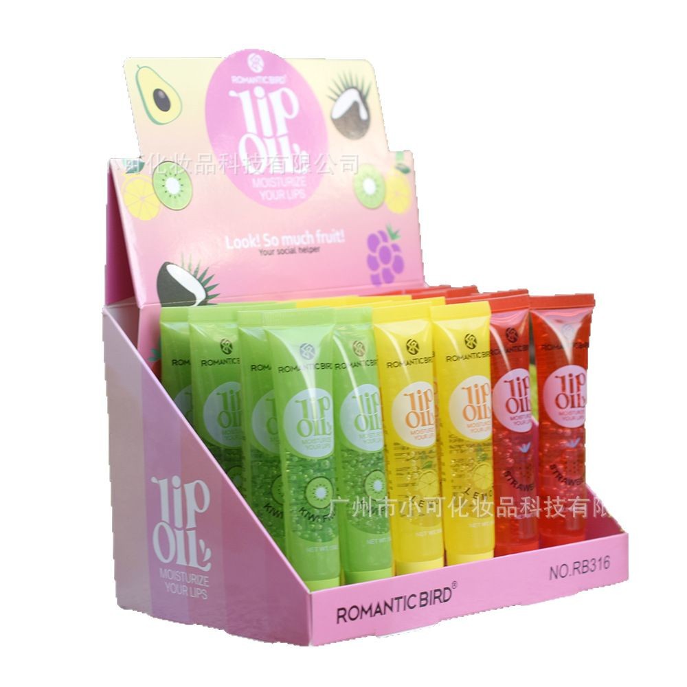 2025 New English Version ROMANTIC BIRD Fruit-Flavored RB316 Transparent Moisturizing Lip Oil lipoil15ML Item Picture