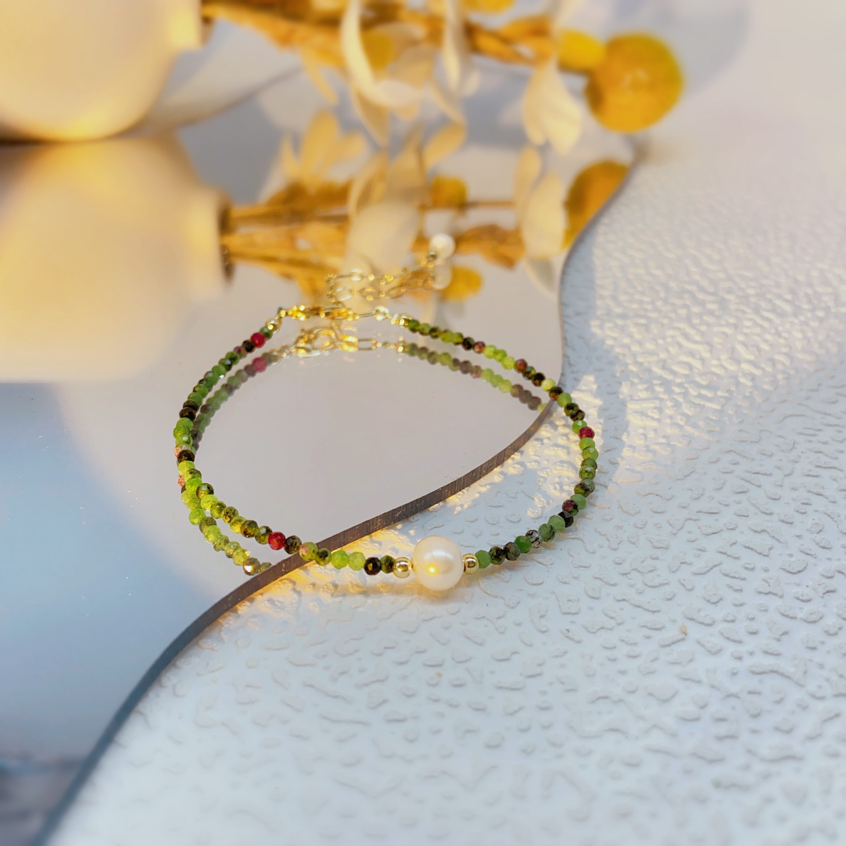 时尚手串一条串珠珍珠手链天然巴洛克不规则珍珠手链女轻奢感ins设计闺蜜