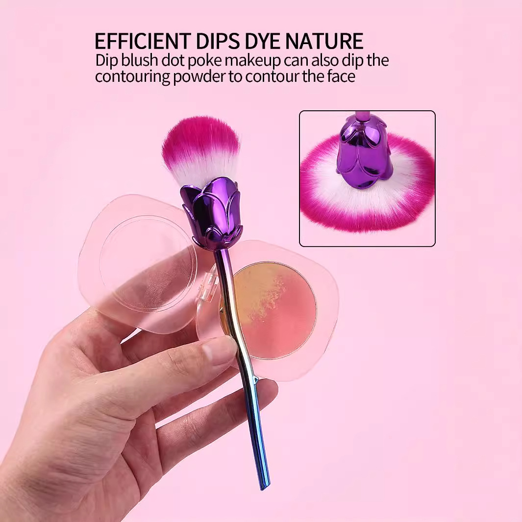 Rose powder blush brush, portable multi-functional makeup brush, nail brush, soft foundation special makeup sponge egg Application Scenario