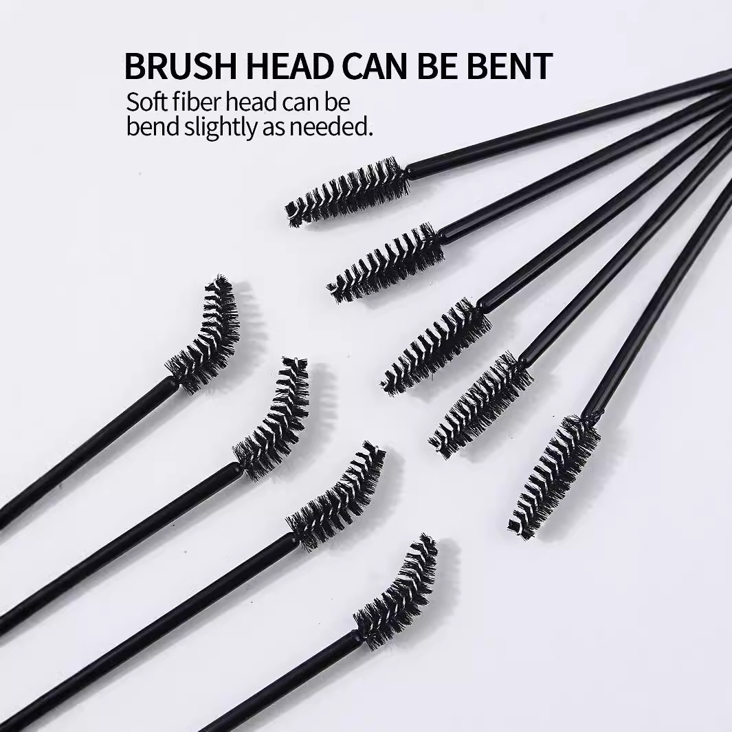 In stock: disposable mascara brush with adjustable elbow, portable spiral eyebrow brush, and eyelash extension dual-purpose makeup brush Specification drawing