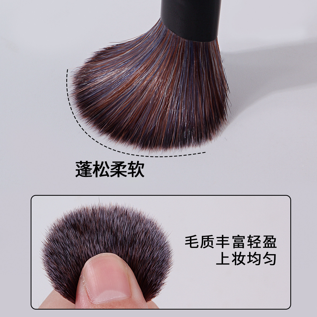Soft blush brush, loose powder brush, wooden handle foundation brush, soft bristle portable beginner setting brush, beauty tools in stock details Picture