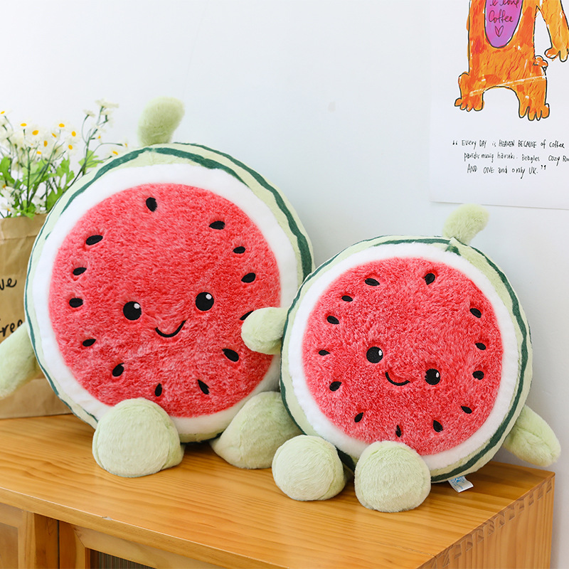 Douyin's summer Run Run Watermelon plush toy, a fruit pillow doll for girls' dormitory, a birthday gift details Picture