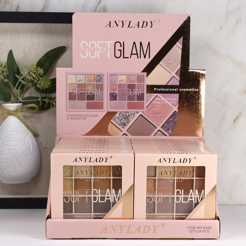 8485 New Eyeshadow, gold, onion powder, Blush and Highlight Set for export, ANYLADY Pearl and matte Makeup Set full figure