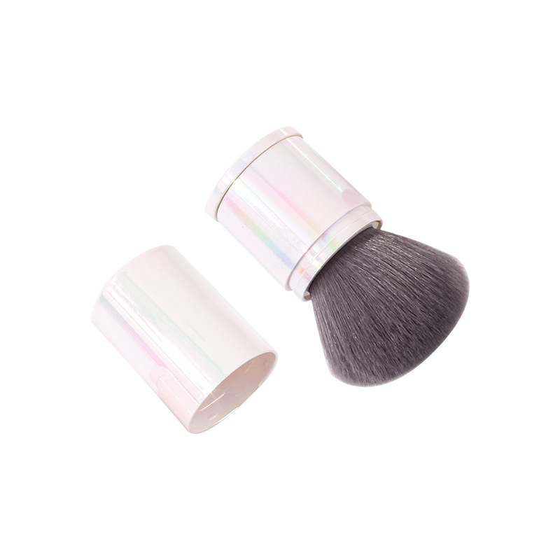 Single pearl White stretchable blush brush with soft bristles, portable setting powder powder facial makeup, makeup refresh style in stock Item Picture