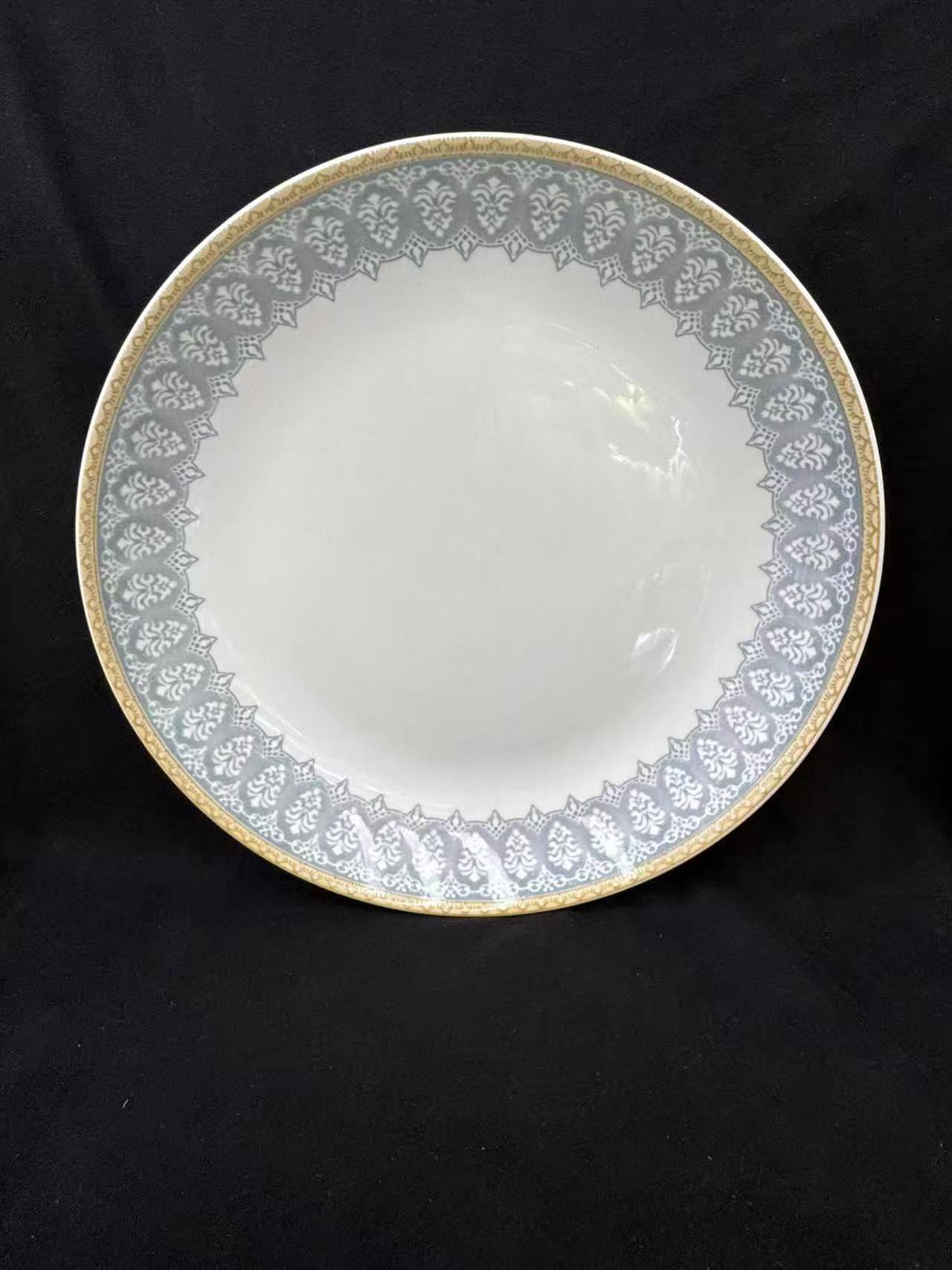 10英寸水果盘边花轻奢生活陶瓷盘