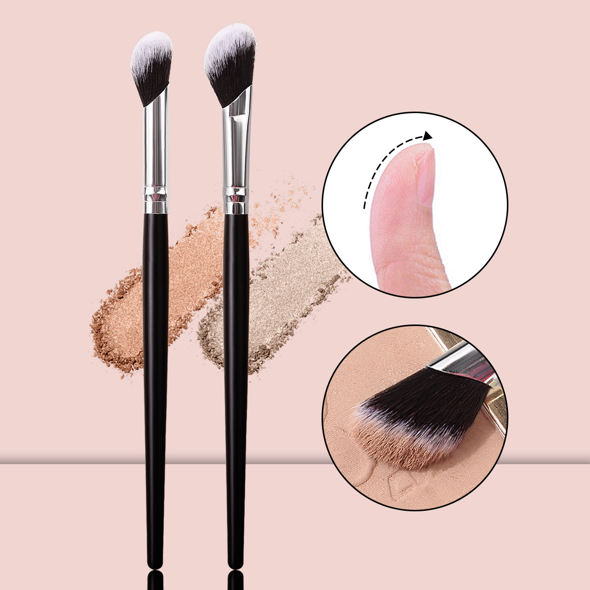 In-stock 3D nose shadow brush, finger pad blending brush, portable soft bristles that don't prick the face, beginner's makeup brush for facial modification full figure