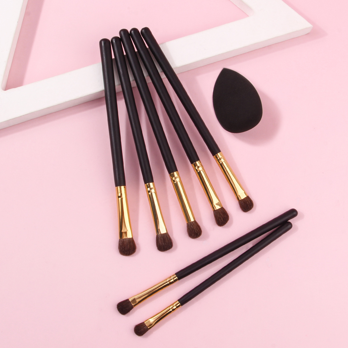 7-piece horsehair eyeshadow set, makeup brush, eye blending brush, brush tool, complete set of portable makeup brushes full figure