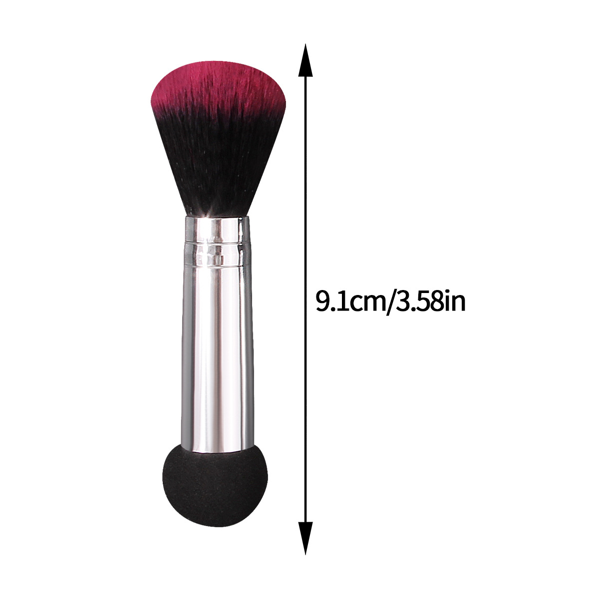 2-piece double-headed makeup brush, soft bristle loose powder blush brush, round-headed sponge concealer and blending brush, portable beauty tool Application Scenario