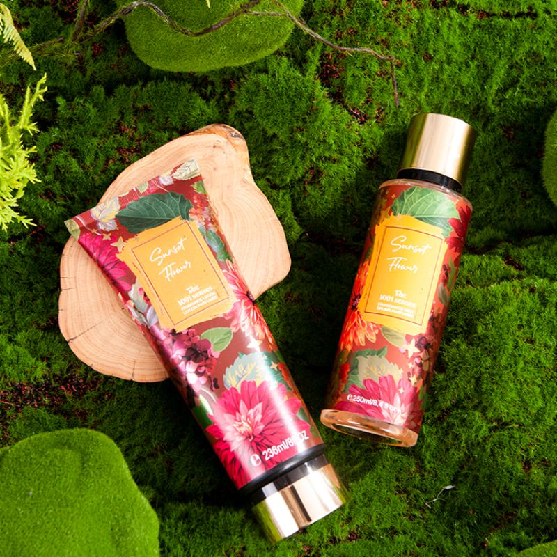 套盒 香颜水+身体乳 250ml Body spray+236ml body Lotion SUNSET  FLOWER