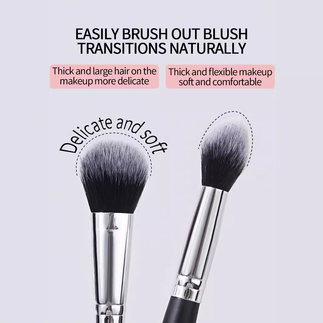 Wooden-handled soft-bristled blush brush, multi-functional high-gloss powder contactor brush, non-irritating face contactor, beginner's makeup brush Specification drawing