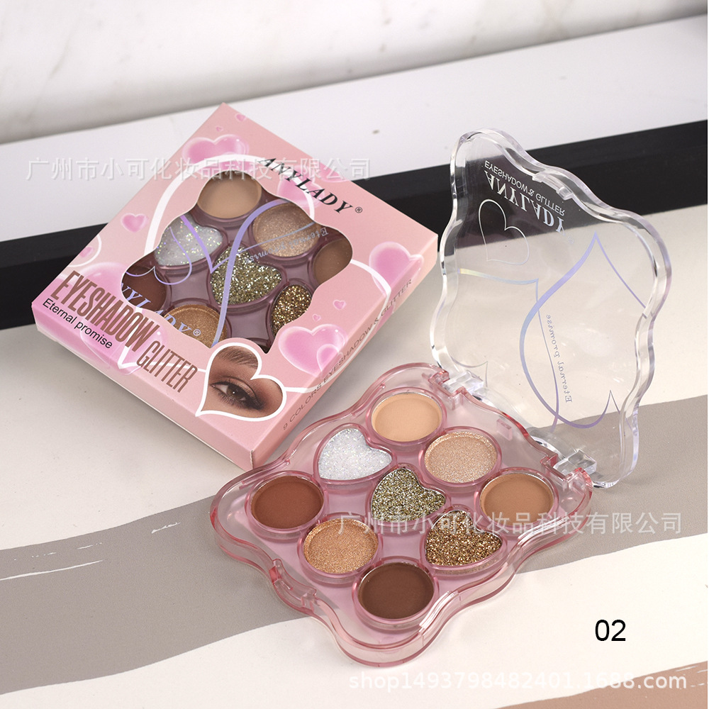 8326 New nine-color EYESHADOW with Golden onion powder for export to foreign trade [ANYLADY] Pearlescent matte Eyeshadow Specification drawing