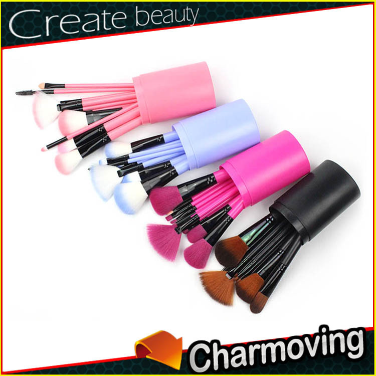 12-piece makeup brush set with makeup brush storage cylinder, complete set of makeup brushes, eyeshadow brushes, wholesale beauty tools details Picture