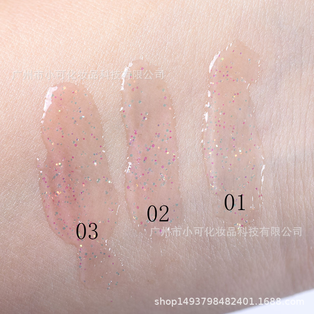 ML-24B Snowflake Pom-ball Pendant Sequin Lip Gloss Lip Oil LUCKY MODEL Tube SHINY LIPOIL details Picture