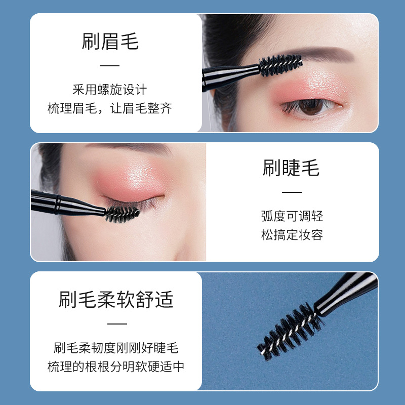 Single spiral eyebrow brush with cover, eyelash brush with short rod, mini portable makeup brush, beginner's beauty tools wholesale Application Scenario