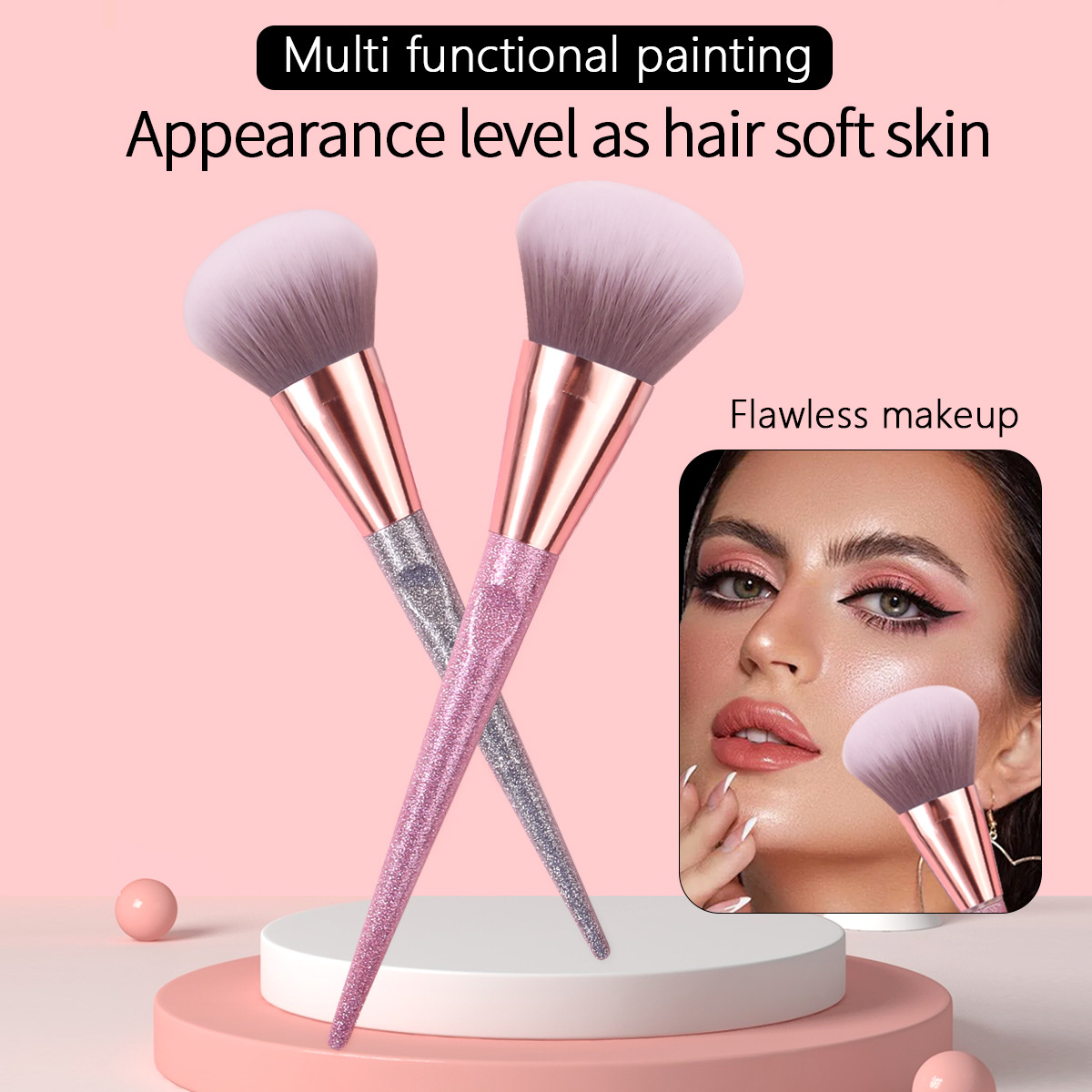 High appearance level single piece in stock, loose brush, soft fiber bristle setting brush, blush brush, beginner's affordable makeup brush full figure