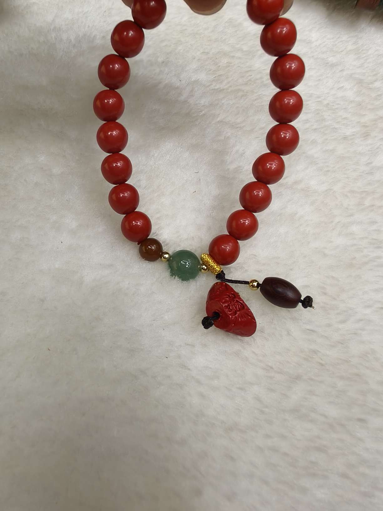 New Chinese-style cinnabar bracelet, ingot pendant, retro and simple purple gold sand bracelet, niche accessories for women Application Scenario