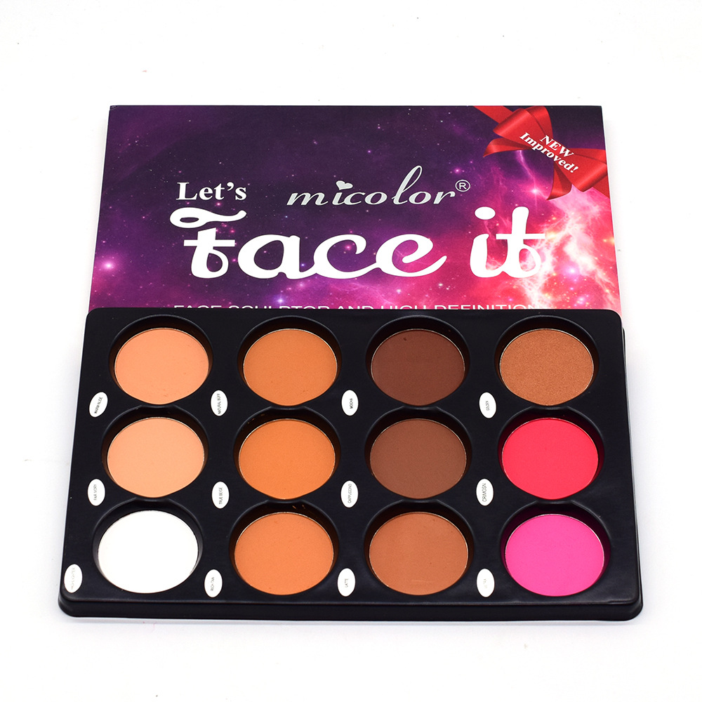 Only export [MICOLOR] matte eight-color contouring tray, high disc, side shadow, nose shadow makeup tray Specification drawing