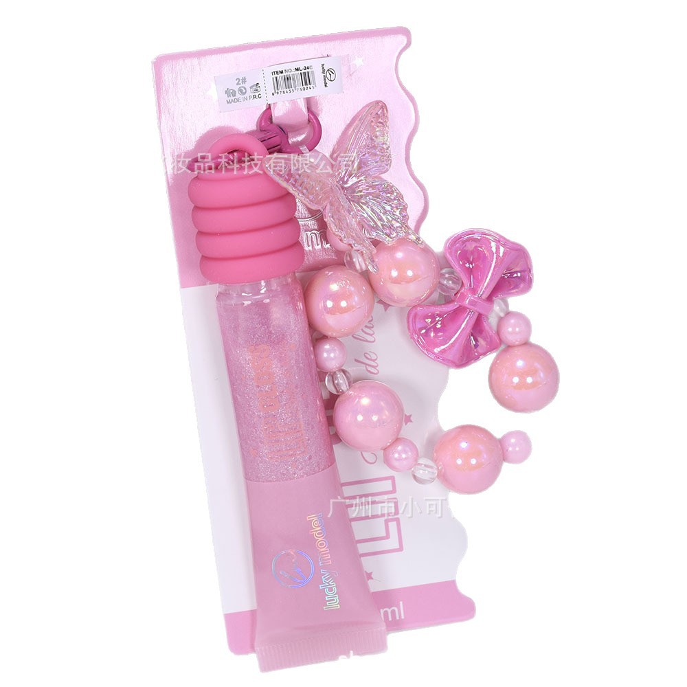 ML-24C Bow Pendant Pearlescent Moisturizing Lip Gloss LUCKY MODEL Tube New SHINY LIPGLOSS Item Picture