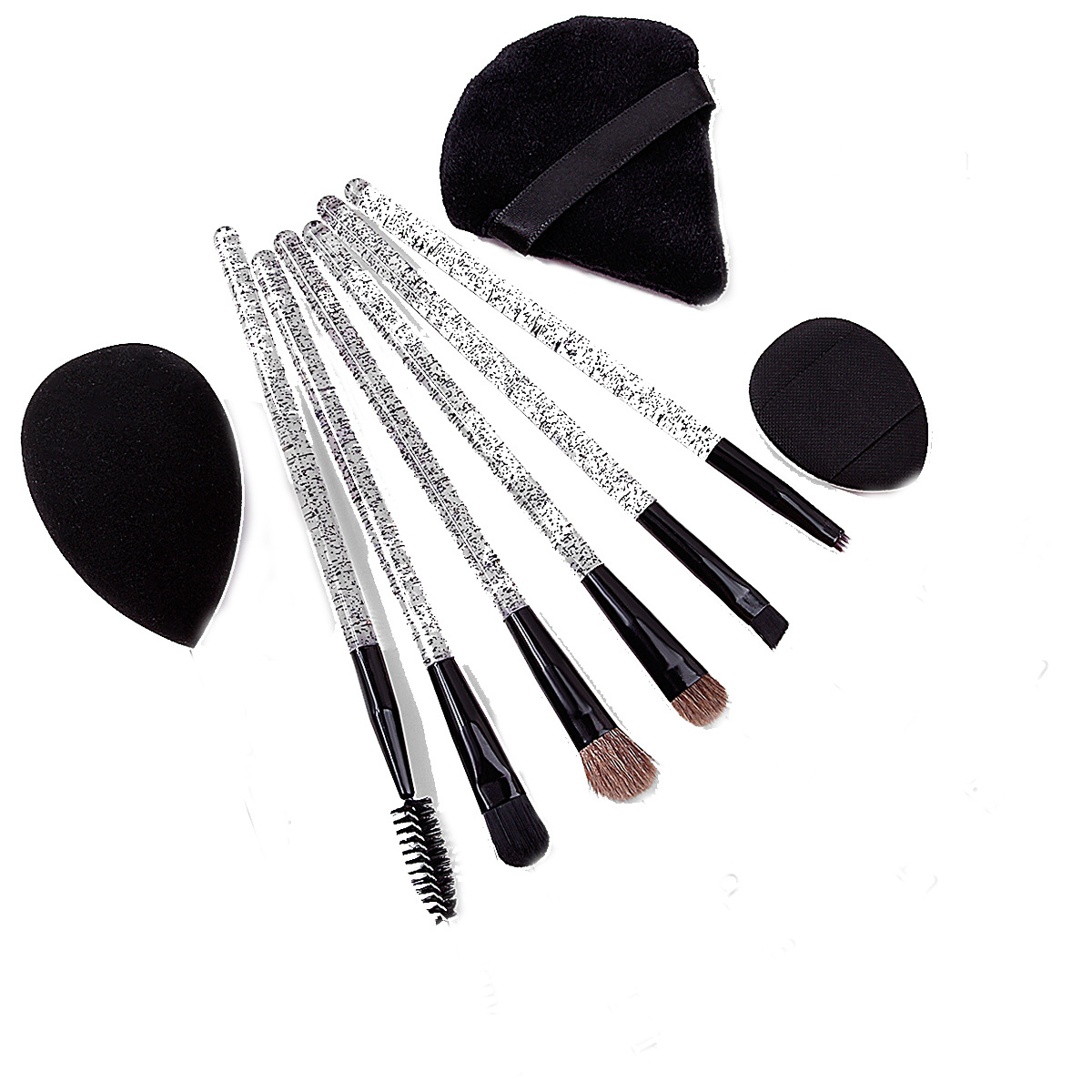 6 popular cross-border makeup brushes, crystal powder filling rods, eye brushes, portable cases, decoration capacity brushes, and makeup and beauty tools Item Picture