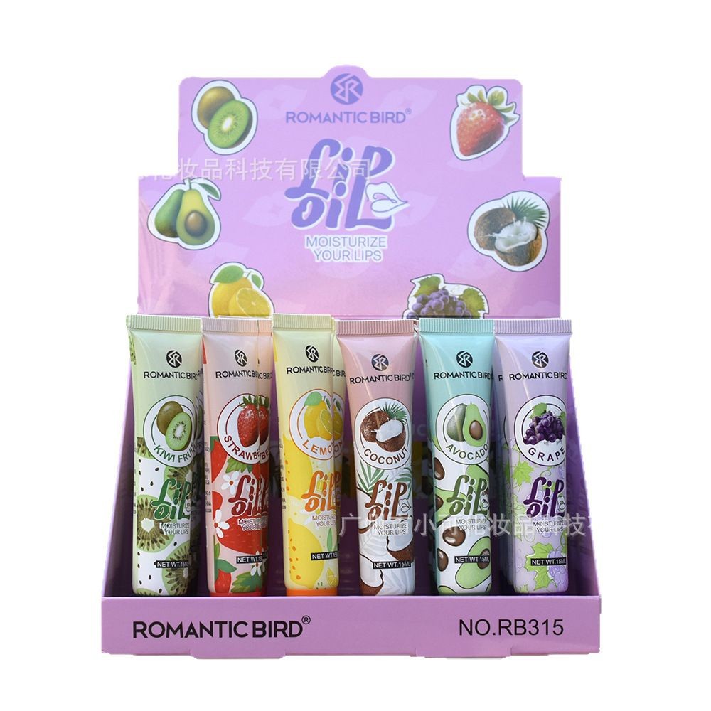 2025 New English Version ROMANTIC BIRD Fruit-Flavored RB315 Transparent Moisturizing Lip Oil lipoil15ML Item Picture