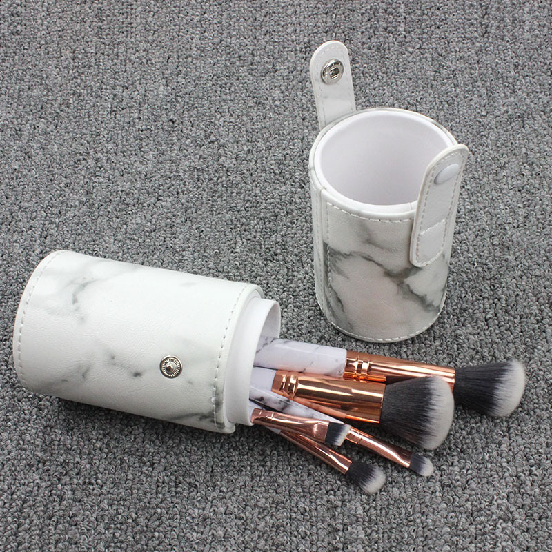 Customized 5-piece makeup set, marble-patterned portable eyeshadow brush, beginner makeup brush with brush holder, beauty tools Application Scenario