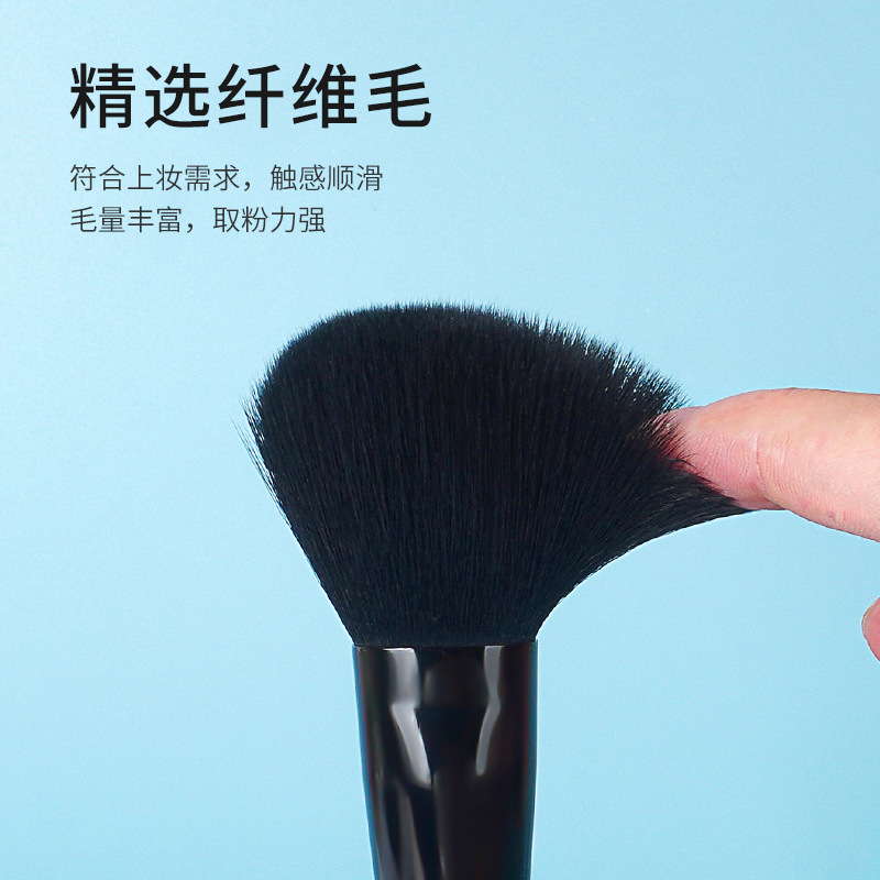 Single loose brush black bristle black handle makeup brush for beginners, portable setting honey brush, facial shadow brush, blush brush details Picture