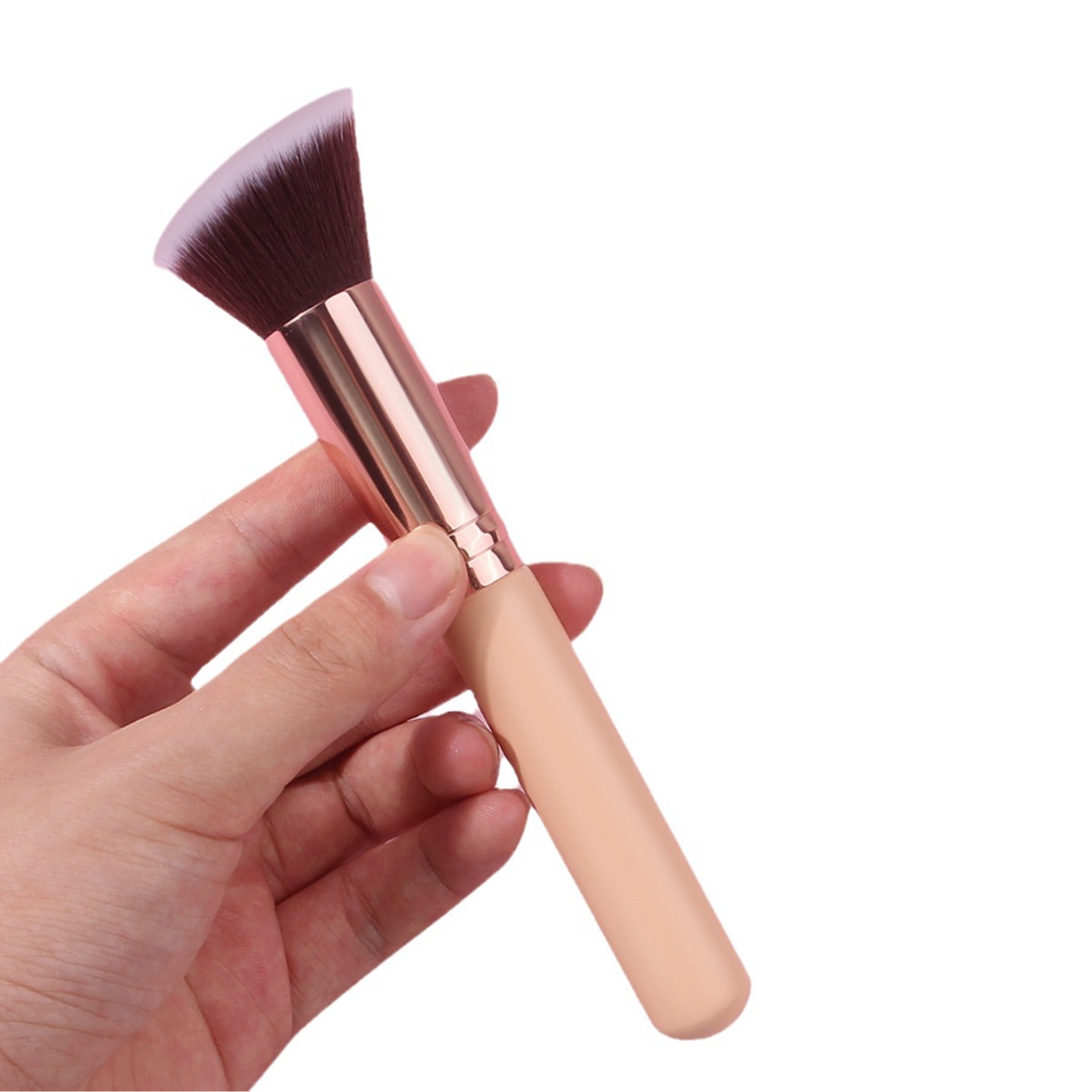 High-quality flat and slanted foundation brush, contouring brush, beginner makeup tool, facial contour brush, portable makeup brush Item Picture